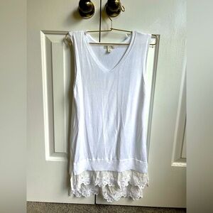 Cato White Tank Top with Lace Detail